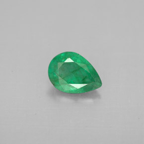 Émeraude vert naturelle en forme de poire, 0,59 ct, VS-SI