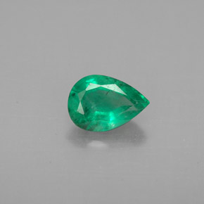 Émeraude vert naturelle en forme de poire, 0,64 ct, VS-SI