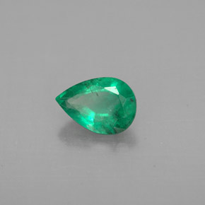 Émeraude vert naturelle en forme de poire, 0,64 ct, VS-SI