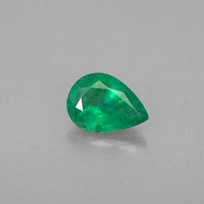 Émeraude vert naturelle en forme de poire, 0,58 ct, VS-SI