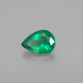 Émeraude vert naturelle en forme de poire, 0,58 ct, VS-SI