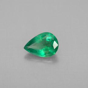 Émeraude vert naturelle en forme de poire, 0,57 ct, SI