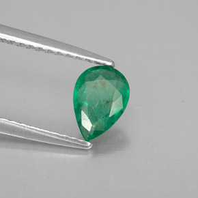 Émeraude vert naturelle en forme de poire, 0,50 ct, VS-SI