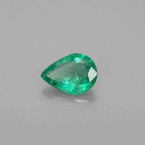 Émeraude vert naturelle en forme de poire, 0,50 ct, VS-SI