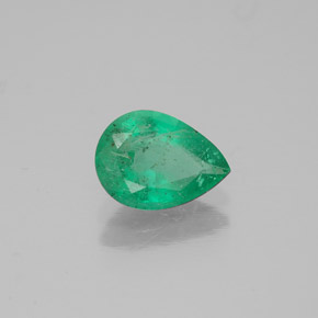 Émeraude vert naturelle en forme de poire, 0,85 ct, VS-SI