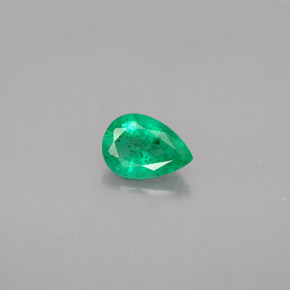 Émeraude vert naturelle en forme de poire, 0,58 ct, VS-SI
