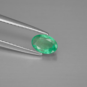 Émeraude vert naturelle coupe ovale, 0,42 ct, VS-SI