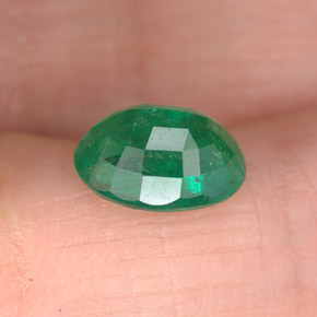 Émeraude vert naturelle coupe ovale, 1,60 ct, SI