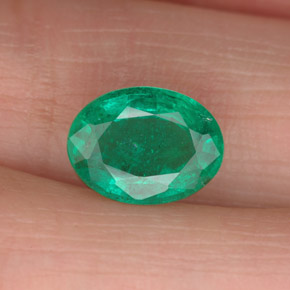 Émeraude vert naturelle coupe ovale, 1,73 ct, VS-SI