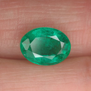 Émeraude vert naturelle coupe ovale, 1,73 ct, VS-SI