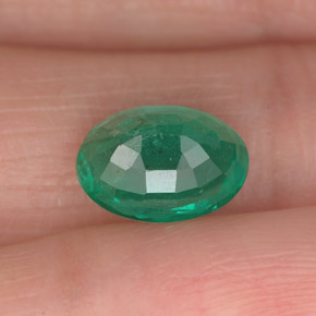 Émeraude vert naturelle coupe ovale, 1,73 ct, VS-SI