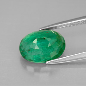 Émeraude vert naturelle coupe ovale, 2,89 ct, VS-SI