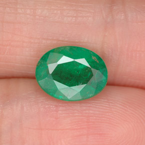 Émeraude vert naturelle coupe ovale, 1,56 ct, SI