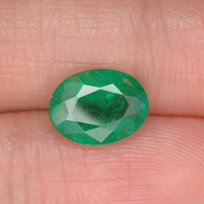 Émeraude vert naturelle coupe ovale, 1,56 ct, SI
