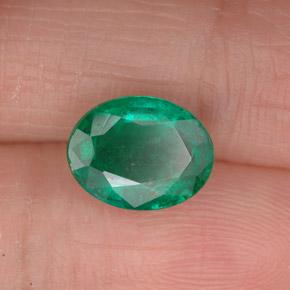 Émeraude vert naturelle coupe ovale, 1,63 ct, VS-SI
