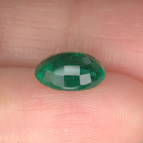 Émeraude vert naturelle coupe ovale, 1,63 ct, VS-SI