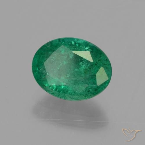 Émeraude Vert frais naturelle ovale, 1.61 ct, SI