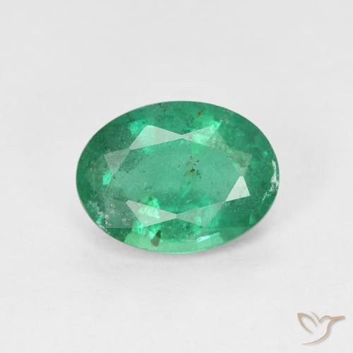 Émeraude vert naturelle coupe ovale, 1,48 ct, VS-SI