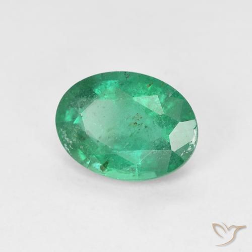 Émeraude vert naturelle coupe ovale, 1,48 ct, VS-SI