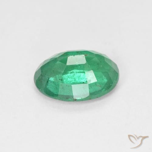 Émeraude vert naturelle coupe ovale, 1,48 ct, VS-SI