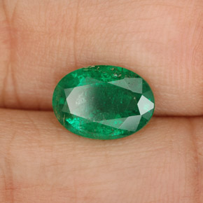 Émeraude vert naturelle coupe ovale, 1,60 ct, SI-I1