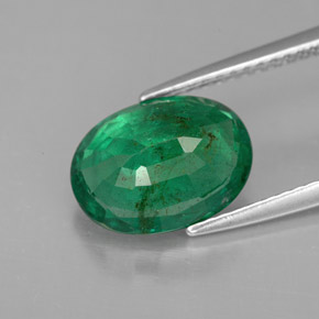 Émeraude vert naturelle coupe ovale, 2,67 ct, VS