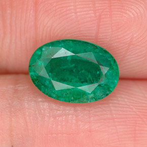 Émeraude vert naturelle coupe ovale, 1,64 ct, SI-I1