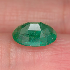 Émeraude vert naturelle coupe ovale, 1,64 ct, SI-I1