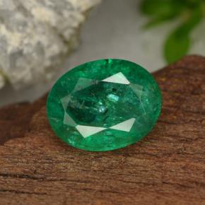 Émeraude vert naturelle coupe ovale, 1,54 ct, VS-SI