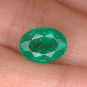 Émeraude vert naturelle coupe ovale, 1,85 ct, SI-I1