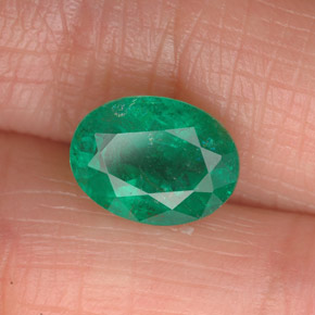 Émeraude vert naturelle coupe ovale, 1,85 ct, SI-I1