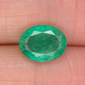 Émeraude vert naturelle coupe ovale, 1,64 ct, SI