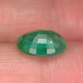 Émeraude vert naturelle coupe ovale, 1,64 ct, SI