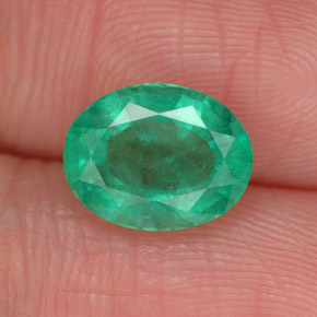 Émeraude vert naturelle coupe ovale, 1,87 ct, SI