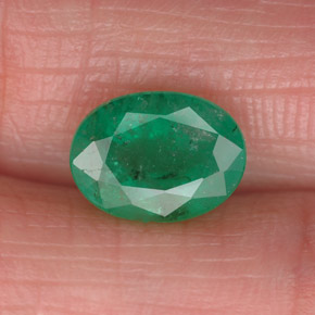 Émeraude vert naturelle coupe ovale, 1,61 ct, SI-I1