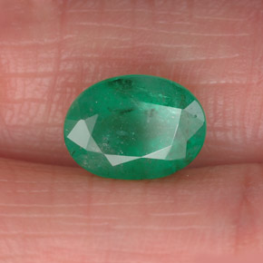 Émeraude vert naturelle coupe ovale, 1,61 ct, SI-I1
