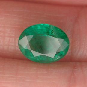 Émeraude vert naturelle coupe ovale, 1,78 ct, SI-I1