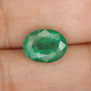 Émeraude vert naturelle coupe ovale, 1,61 ct, SI-I1