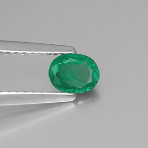 Émeraude vert naturelle coupe ovale, 0,35 ct, SI