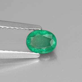 Émeraude vert naturelle coupe ovale, 0,36 ct, SI