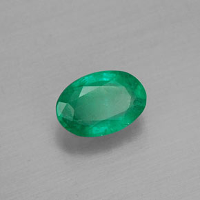 Émeraude vert naturelle coupe ovale, 0,46 ct, SI
