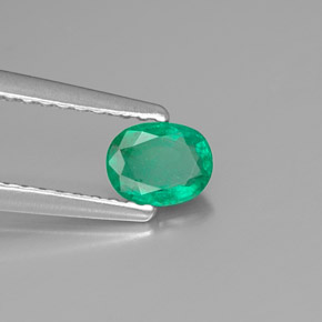 Émeraude vert naturelle coupe ovale, 0,33 ct, SI