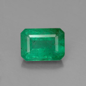 Émeraude vert naturelle taille émeraude, 0,98 ct, SI-I1