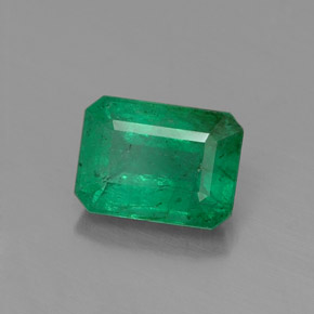 Émeraude vert naturelle taille émeraude, 0,98 ct, SI-I1