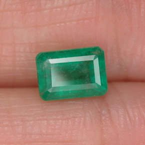 Émeraude vert naturelle taille émeraude, 1,18 ct, SI-I1