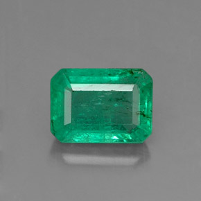 Émeraude vert naturelle taille émeraude, 0,96 ct, SI-I1