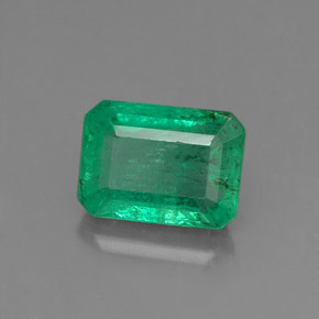 Émeraude vert naturelle taille émeraude, 0,96 ct, SI-I1