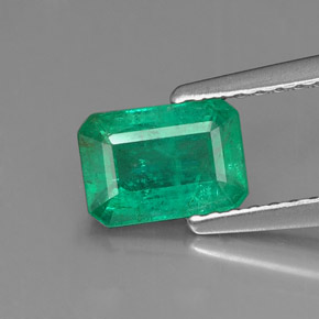 Émeraude vert naturelle taille émeraude, 0,79 ct, SI-I1
