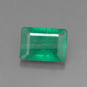 Émeraude vert naturelle taille émeraude, 0,97 ct, SI-I1