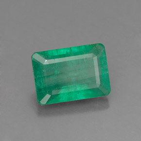 Émeraude vert naturelle taille émeraude, 0,97 ct, SI-I1
